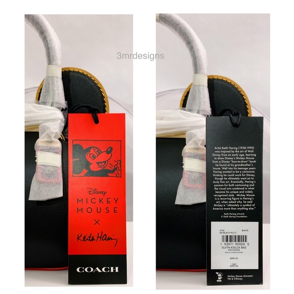 AUTH.COACH X Keith Harling| Glovetanned Leather Purse/Coin Purse & KS. Earrings - Picture 7 of 13